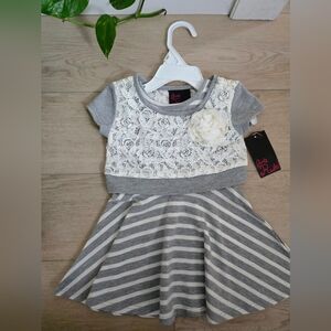 2 Pc. Striped Lace Dress